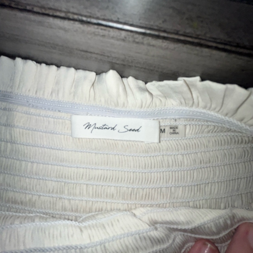 Mustard Seed Cream High Low Skirt